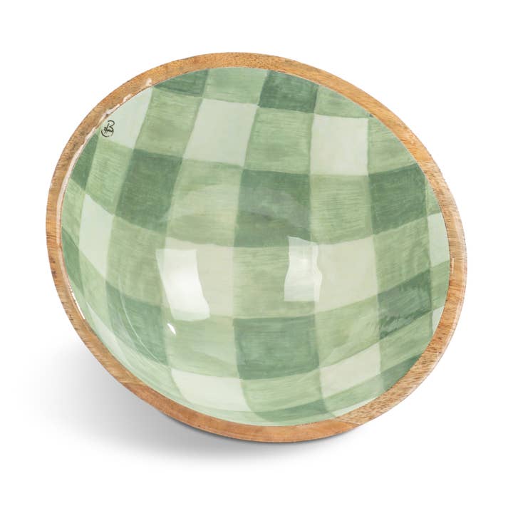 Conimar Promotions - Wholesale Serve Bowl - Limited Edition Plaid Mango Wood Serving Bowl 1