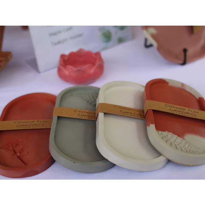 Oval Cement Tray |Concrete Tray| Oval Tray| Decorative Tray for wholesale by Lymeliteco