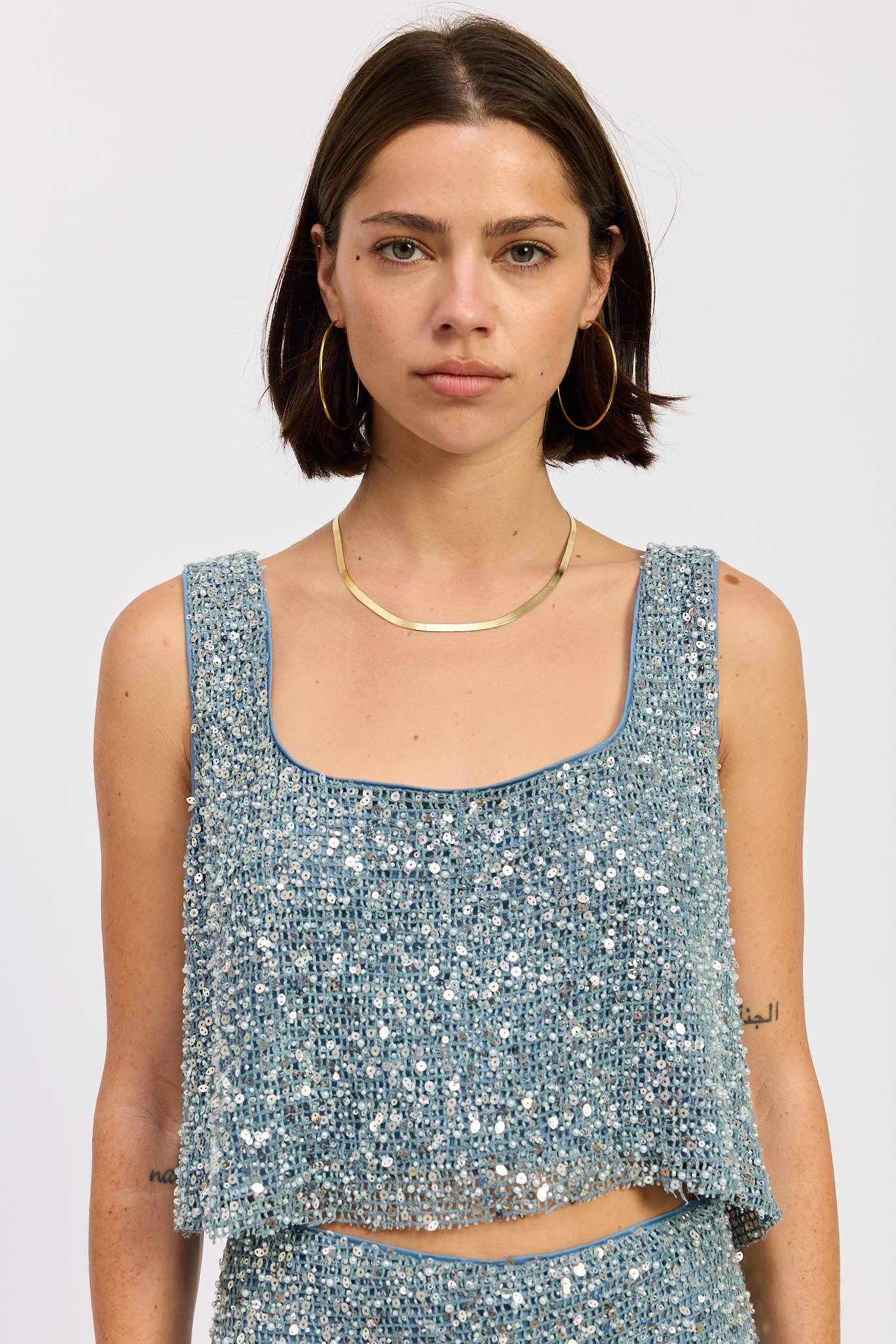 Emory Park - Wholesale Blouse - Women's - SLEEVELESS SQAURE NECK SEQUIN TOP7