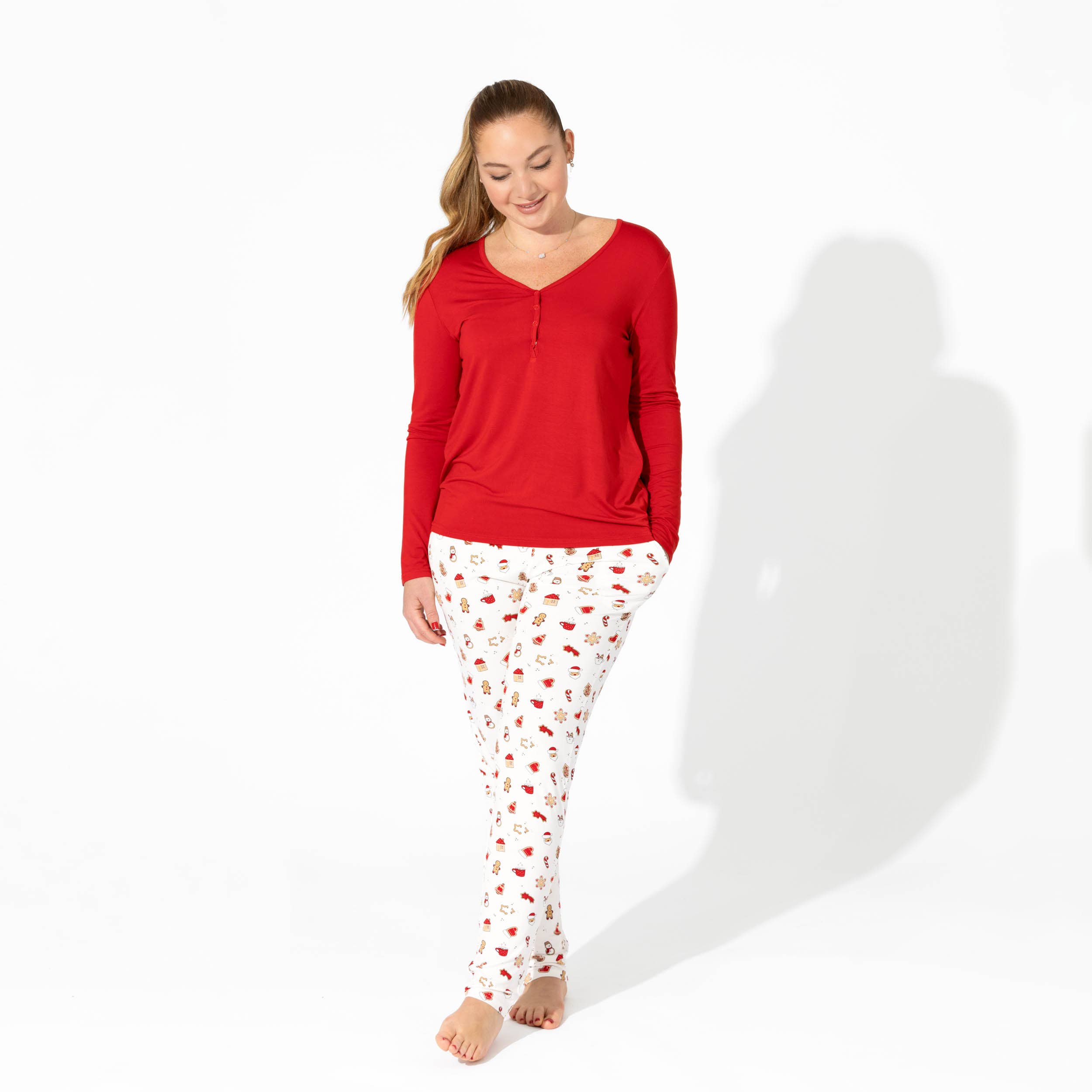 Bellabu Bear - Vente Haut et bas de pyjama – femme - Ensemble de pyjama en bambou pour femmes "Biscuits de Noël au sucre"3
