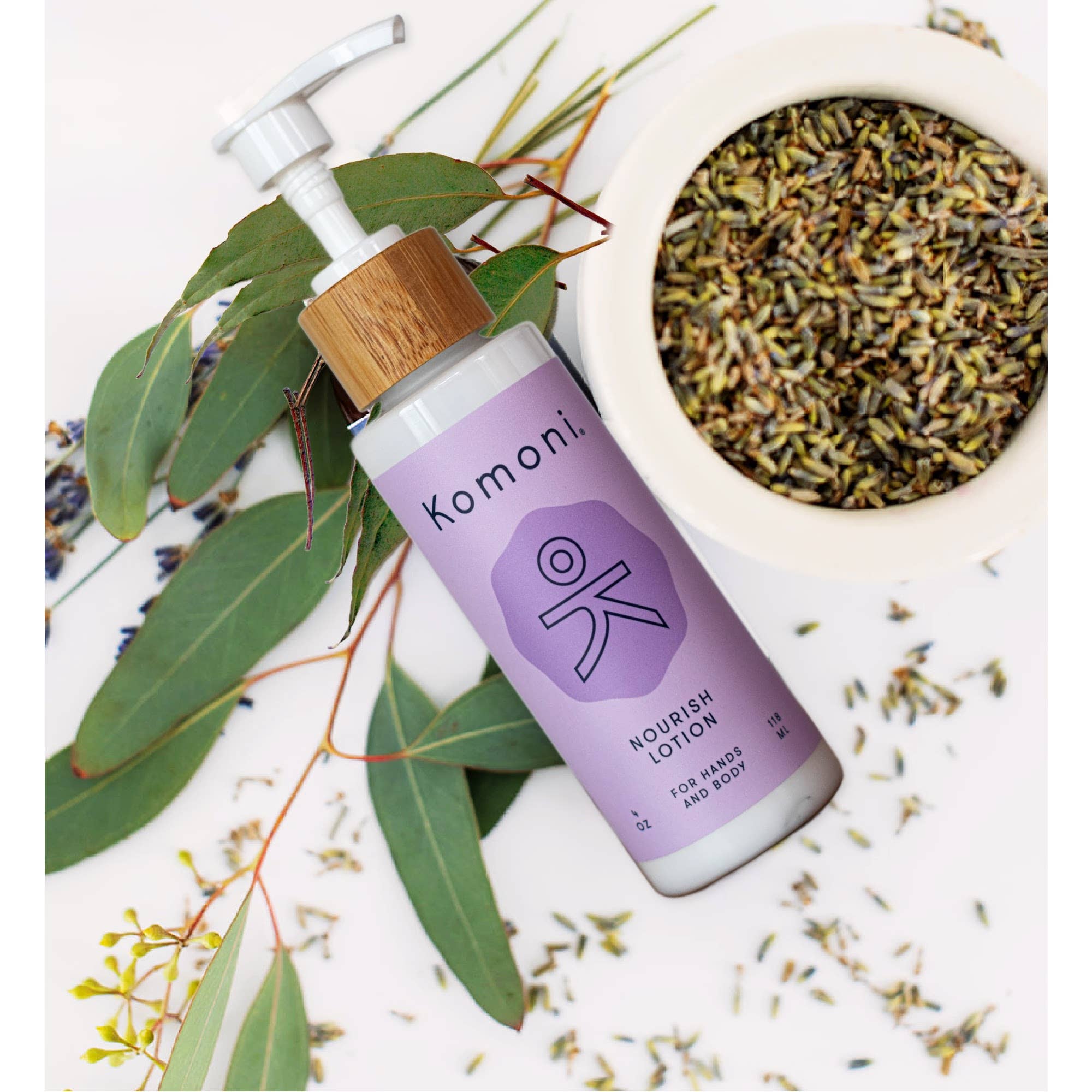 Komoni Natural Wellness + BodyCare - Vente Lotions mains et corps - Lotion botanique NOURISH1