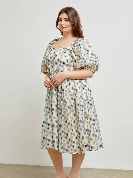 Vestido Midi Floral Organza por atacado de Polagram by Wellmade USA