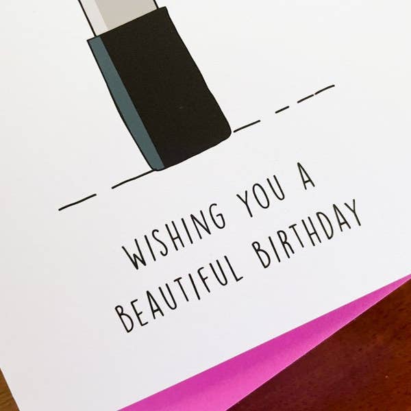 Stone Donut Design, LLC – Großhandel Geburtstagskarten – Schöne Geburtstag Lippenstift Influencer-Karte