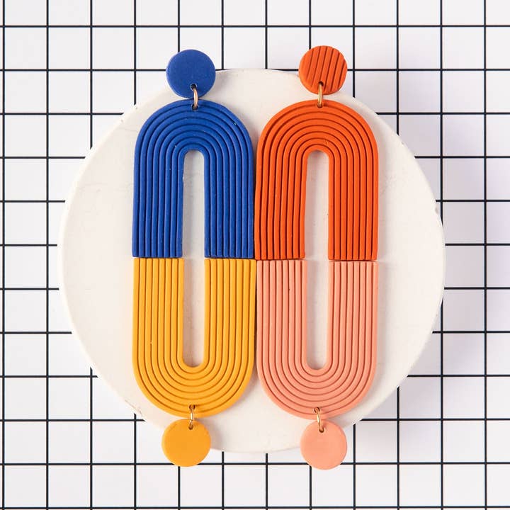 Handgemaakte Polymeer Klei Oorbellen In Art Deco Stijl voor wholesale door Mono