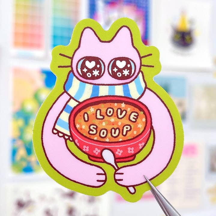 I Love Soup Sticker for wholesale by Radhia Rahman