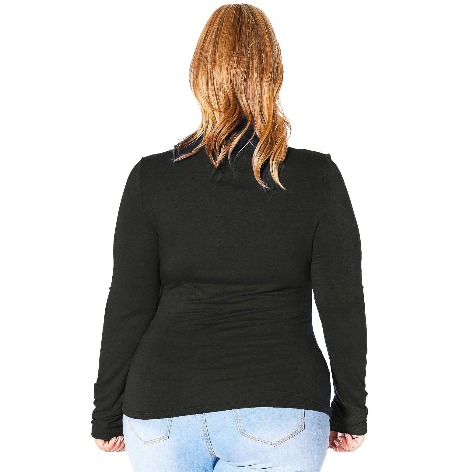 Robin K – wholesale Stickad topp - Dam – Plus size långärmad polotröja med åtsittande passform25