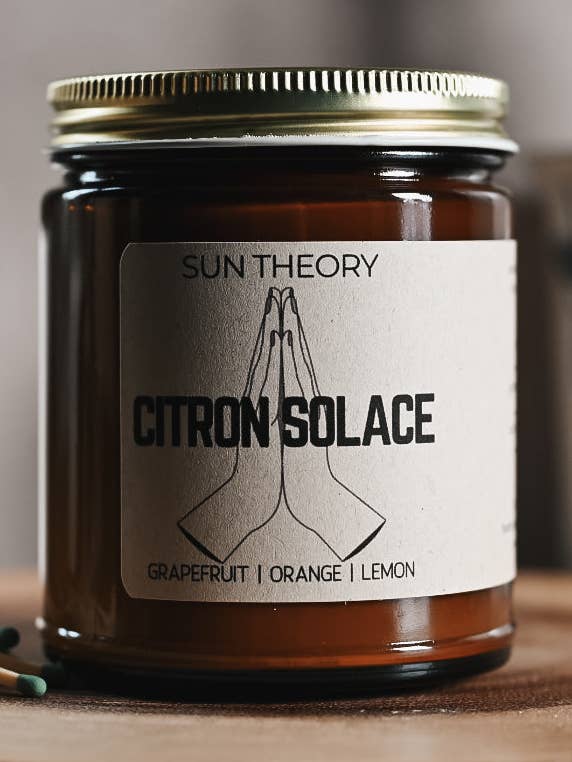 Here + Now och Citron Solace sojaljus för wholesale av Sun Theory