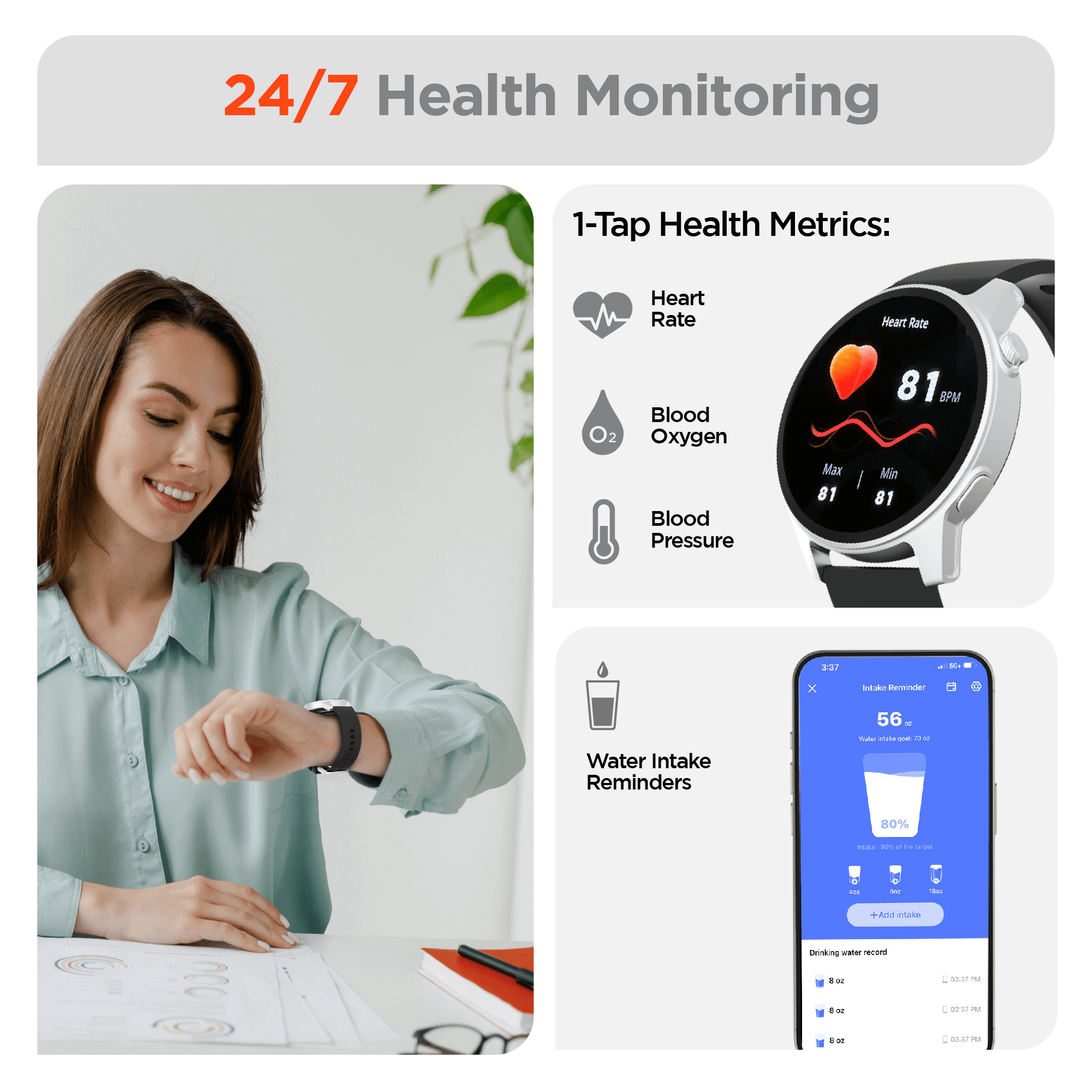 JupiterGear Home - Wholesale Wrist Watch - Men's - HyperGear SmartWatch + Fitness Tracker1