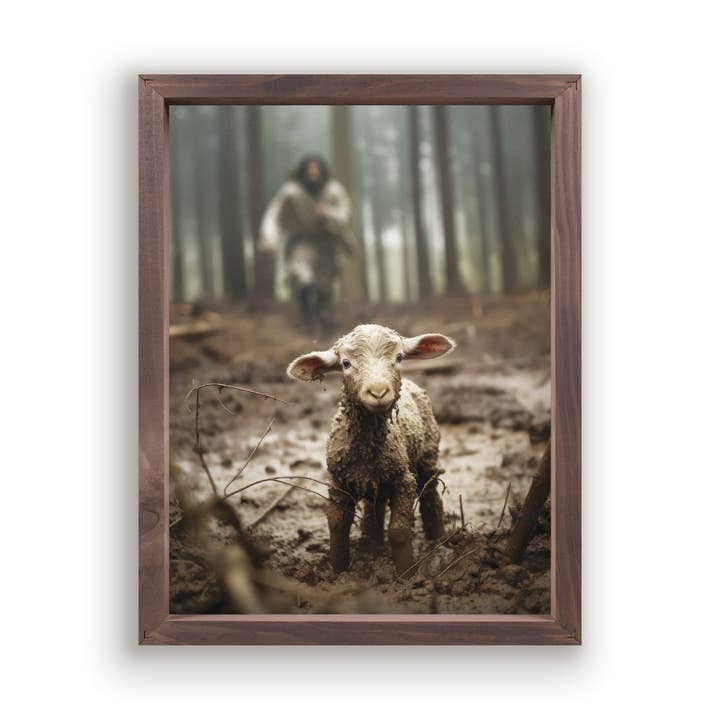 P. Graham Dunn - Wholesale Art Print - Jesus Running After Lost Lamb Framed Print