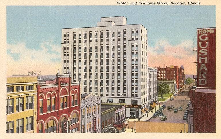 Found Image Press – Engroshandel Kunsttryk – Kunsttryk IL-19 Downtown Decatur, Illinois