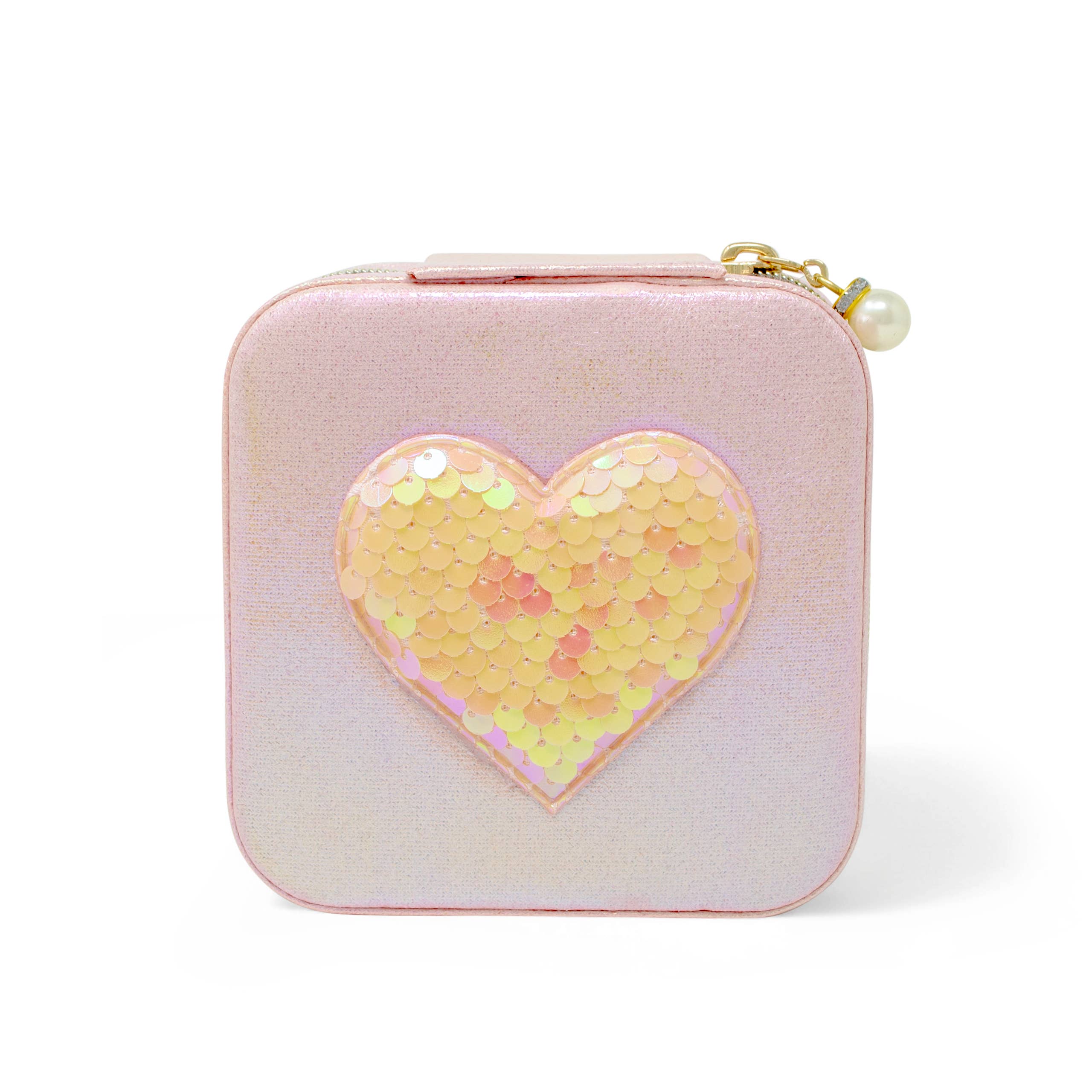 Tiny Treats and ZOMI GEMS - Wholesale Jewelry Box/Organizer - Kids - Girl's Sparking Sequin Heart Jewelry Box
