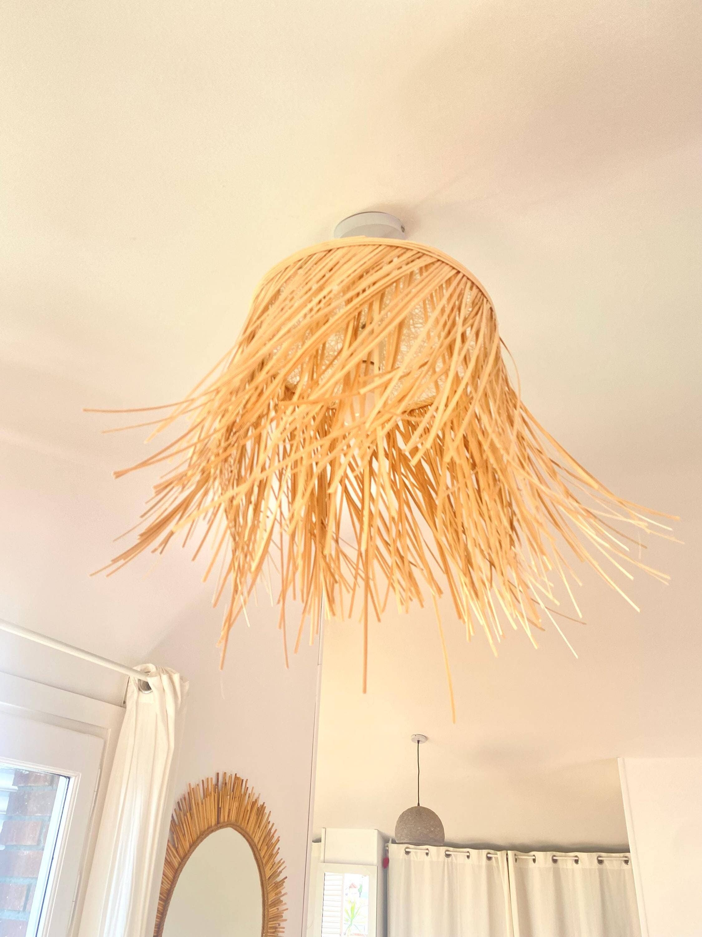 Geometrik Design - Wholesale Wall Stone - Natural Fiber Rattan Ceiling Lamp6