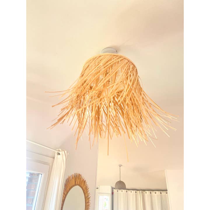 Geometrik Design - Wholesale Wall Stone - Natural Fiber Rattan Ceiling Lamp6