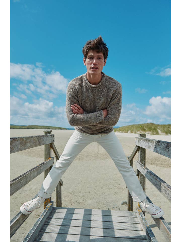 Aran Woollen Mills - Vente Pull en maille – homme - Pull homme col roulé en tweed Raheen - Avoine4