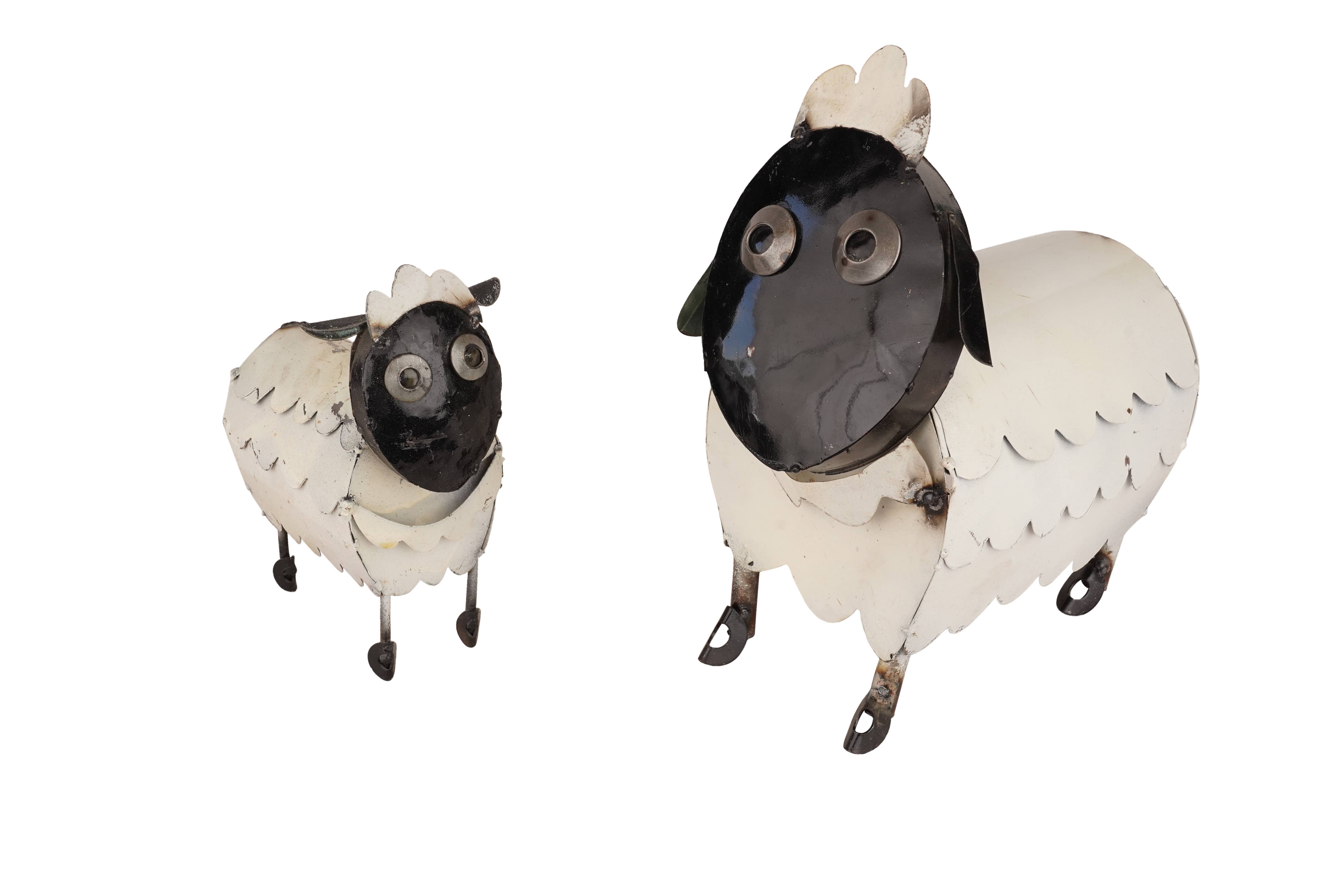 My Amigos Imports – wholesale Utomhusdekor – Farmhouse Metal Sheep-Garden Art-svartvitt får5