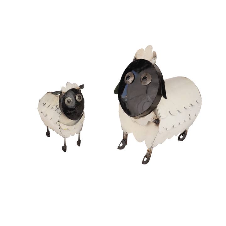 My Amigos Imports – wholesale Utomhusdekor – Farmhouse Metal Sheep-Garden Art-svartvitt får5