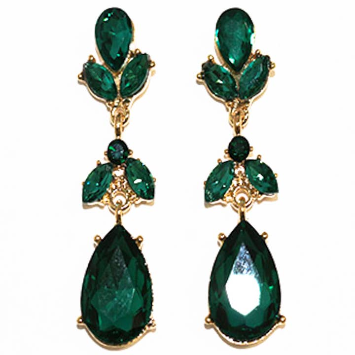 anbfashion - Wholesale Dangle Earrings - ELEGANT TEARDROP STONE EVENING EARRING FE-1251