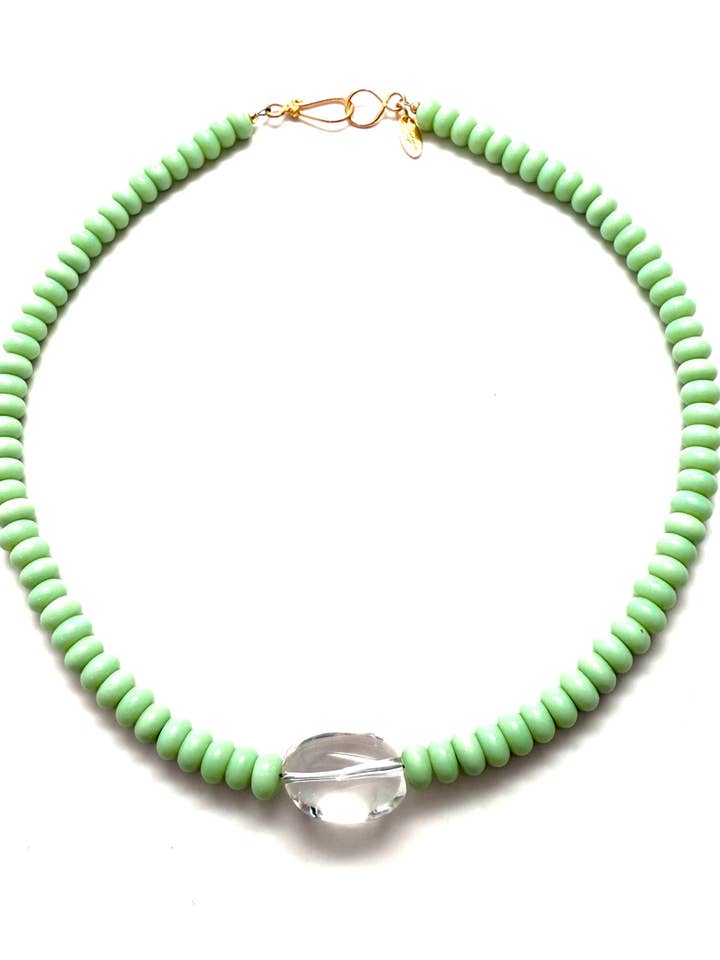 Prism Quartz Necklace - Soft Green for wholesale by Stephanie Leigh Jewelry