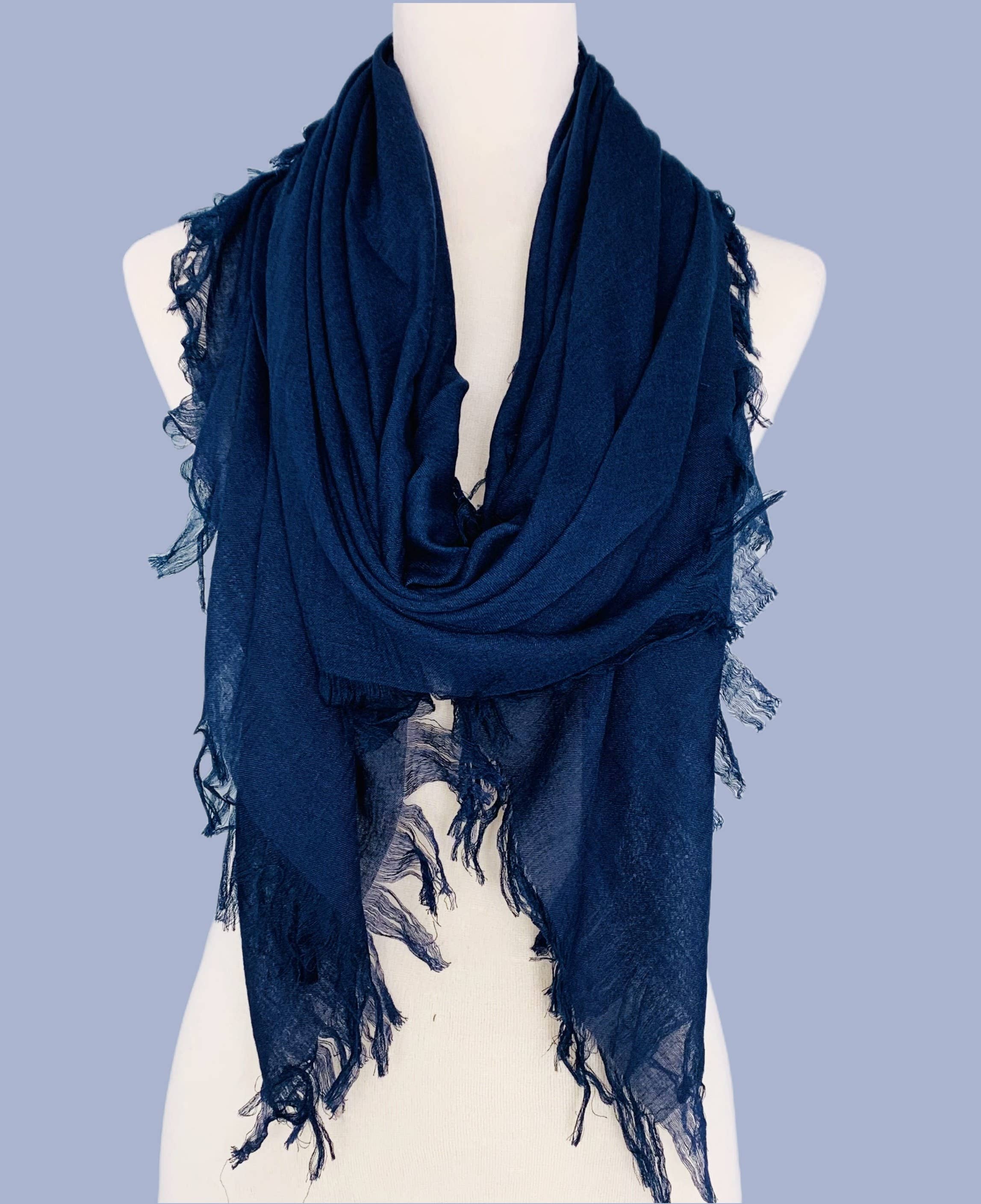 JC Sunny Fashion - Wholesale Scarf - Women's - JC021022 10 Colors-Soft As Cashmere Oversized Solid Frayed Scarf6