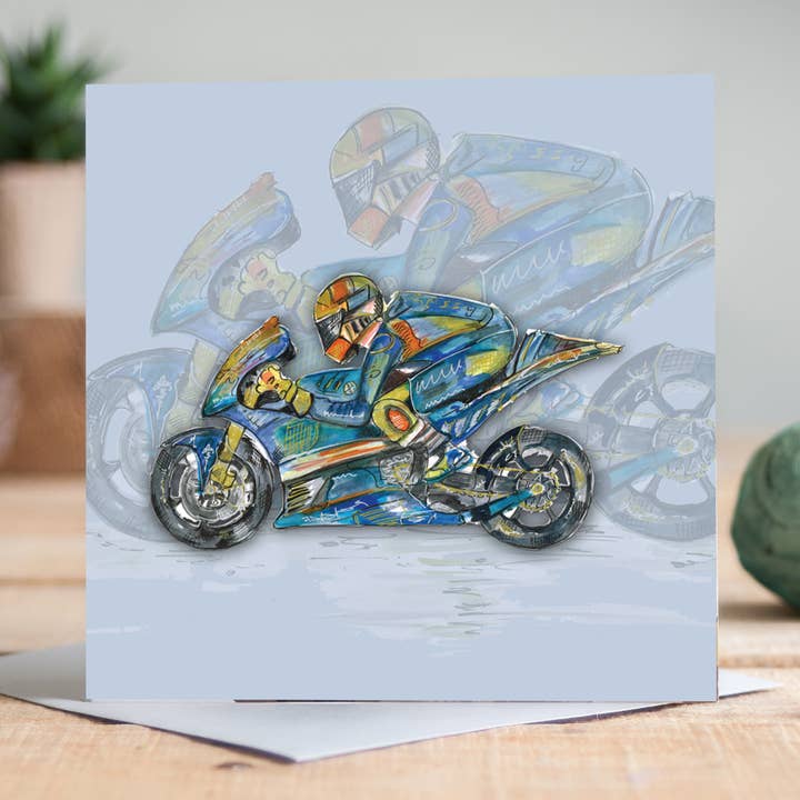 Fearless MotoGP Bikes Greeting Card for wholesale by Claire Louise
