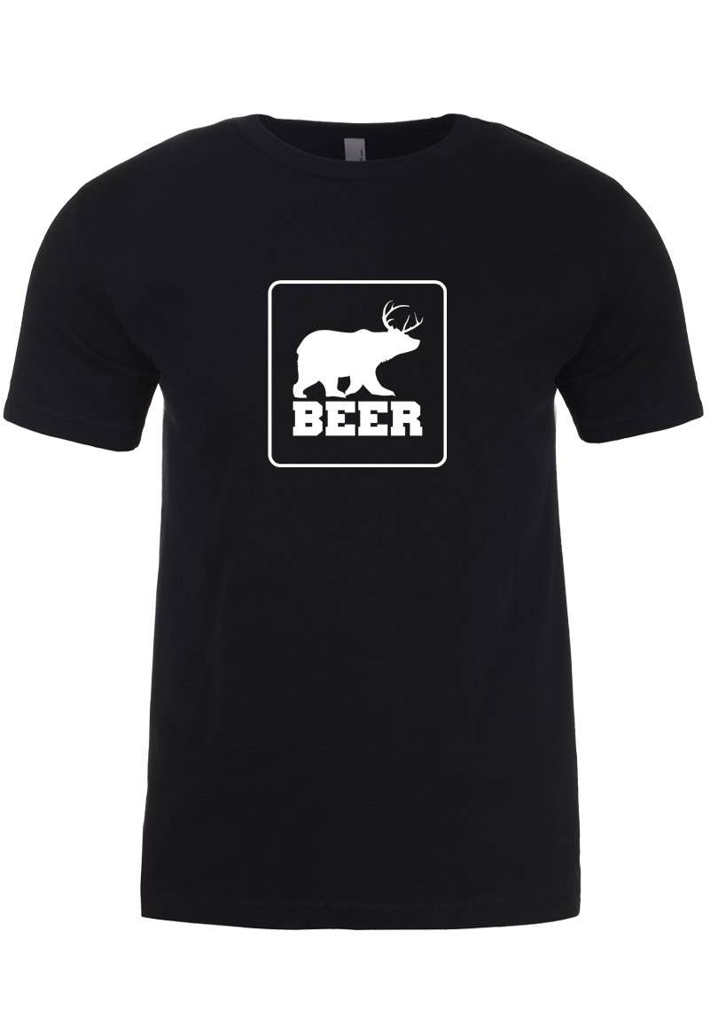 Wi-Wear – wholesale Screen printed t-shirt – unisex – Bear + Deer = Beer Unisex T-Shirt0