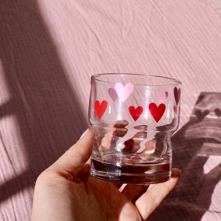 "I Am Loved" Positive Affirmation Short Juice Glass for wholesale by Metaphysical Marvels