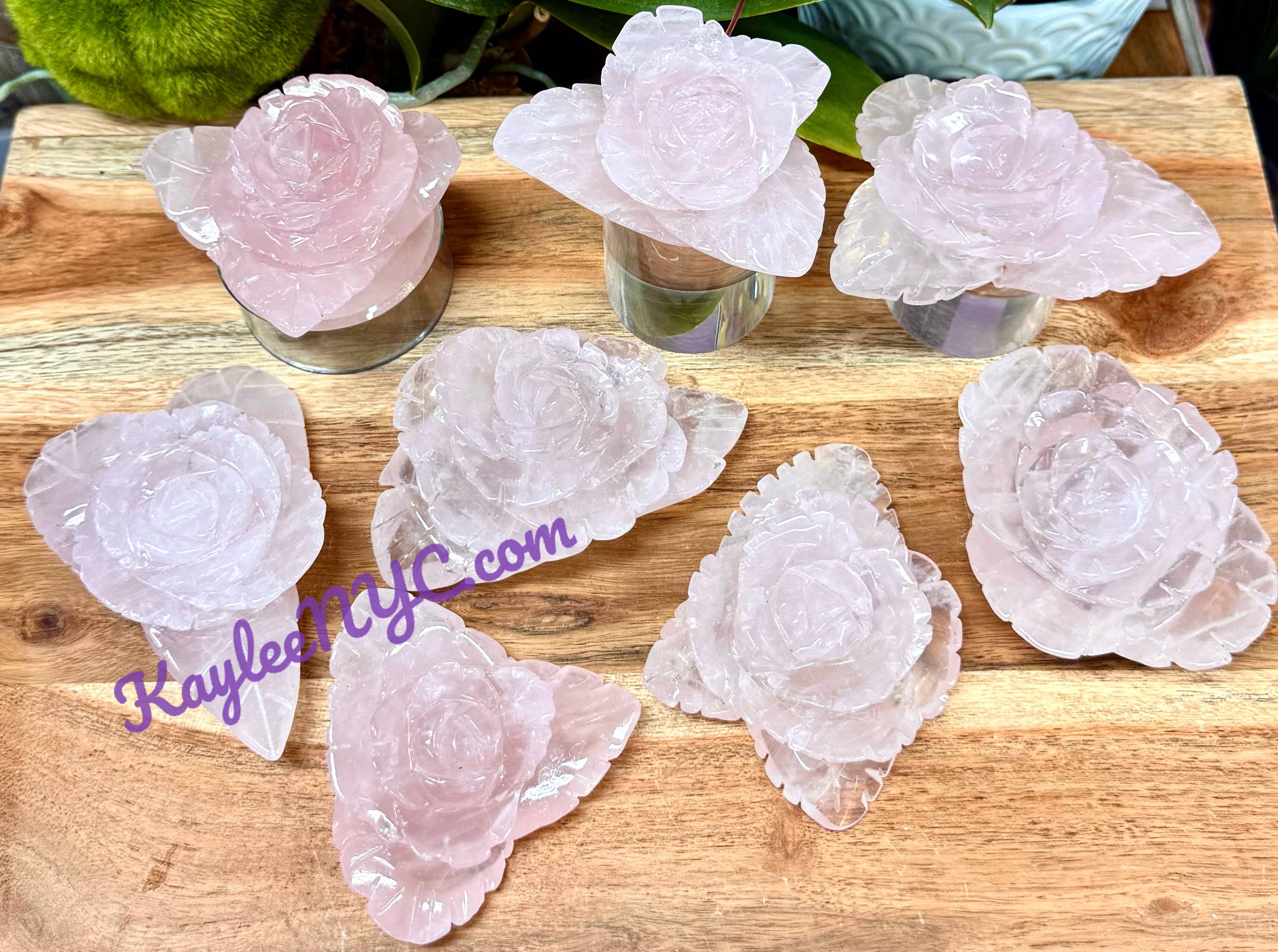 KayleeNYC - Wholesale Spiritual Stone/Crystal - 5-8 pcs Natural Rose Quartz Roses Healing Energy7