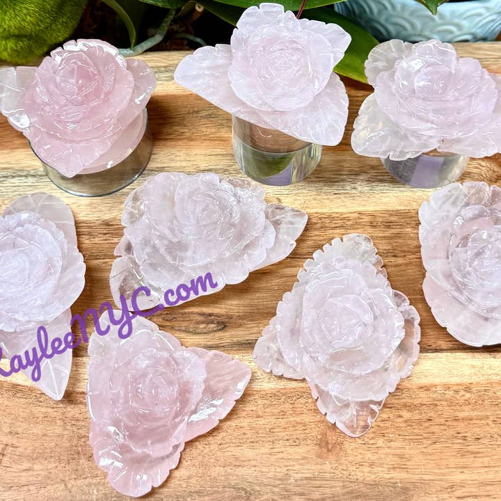 KayleeNYC - Wholesale Spiritual Stone/Crystal - 5-8 pcs Natural Rose Quartz Roses Healing Energy7