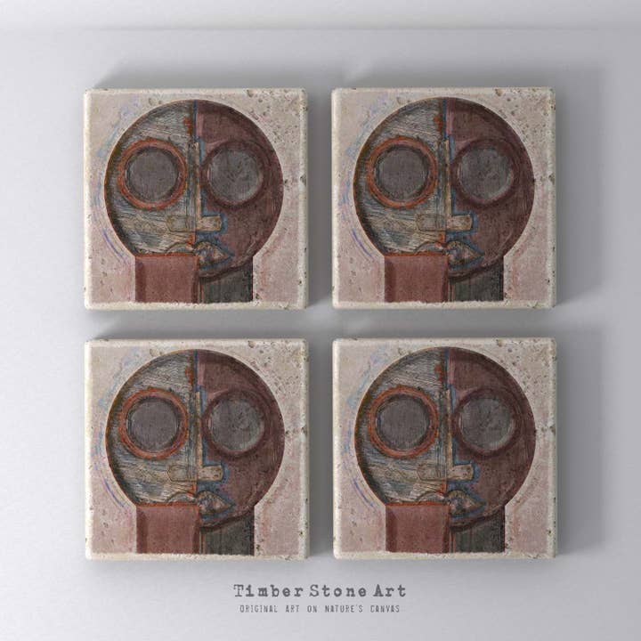 NewHead_31 - Conjunto de 4 Bases para Copos em Pedra Natural por atacado de Timber Stone Art