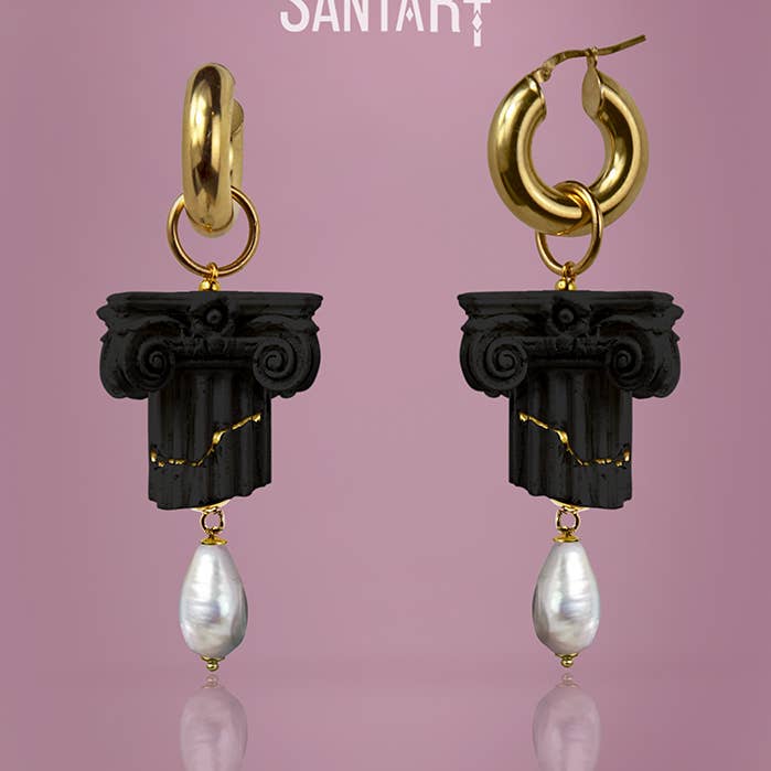 Santart - Wholesale Dangle Earrings - Black Capitello earrings
