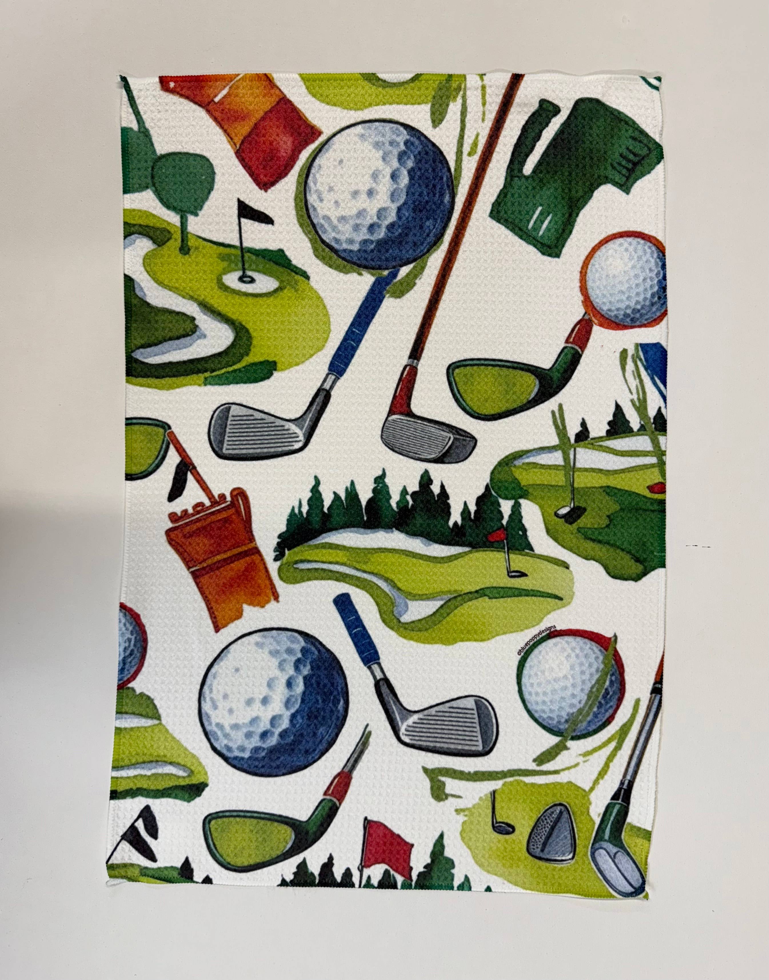 Blue Poppy Designs – Großhandel Geschirrtücher – Golf-Waffel-Küchentuch0