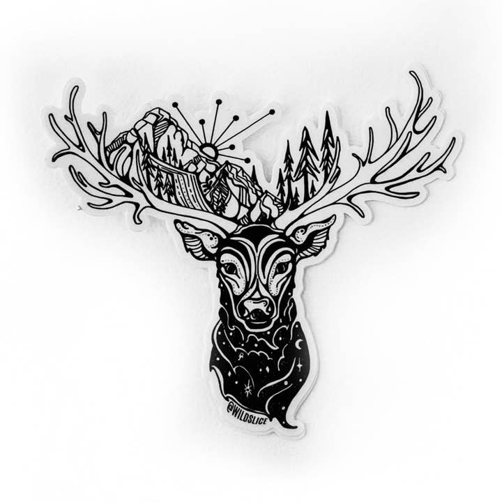 Autocollant Orion the Elk 4" pour la vente par Wild Slice Designs