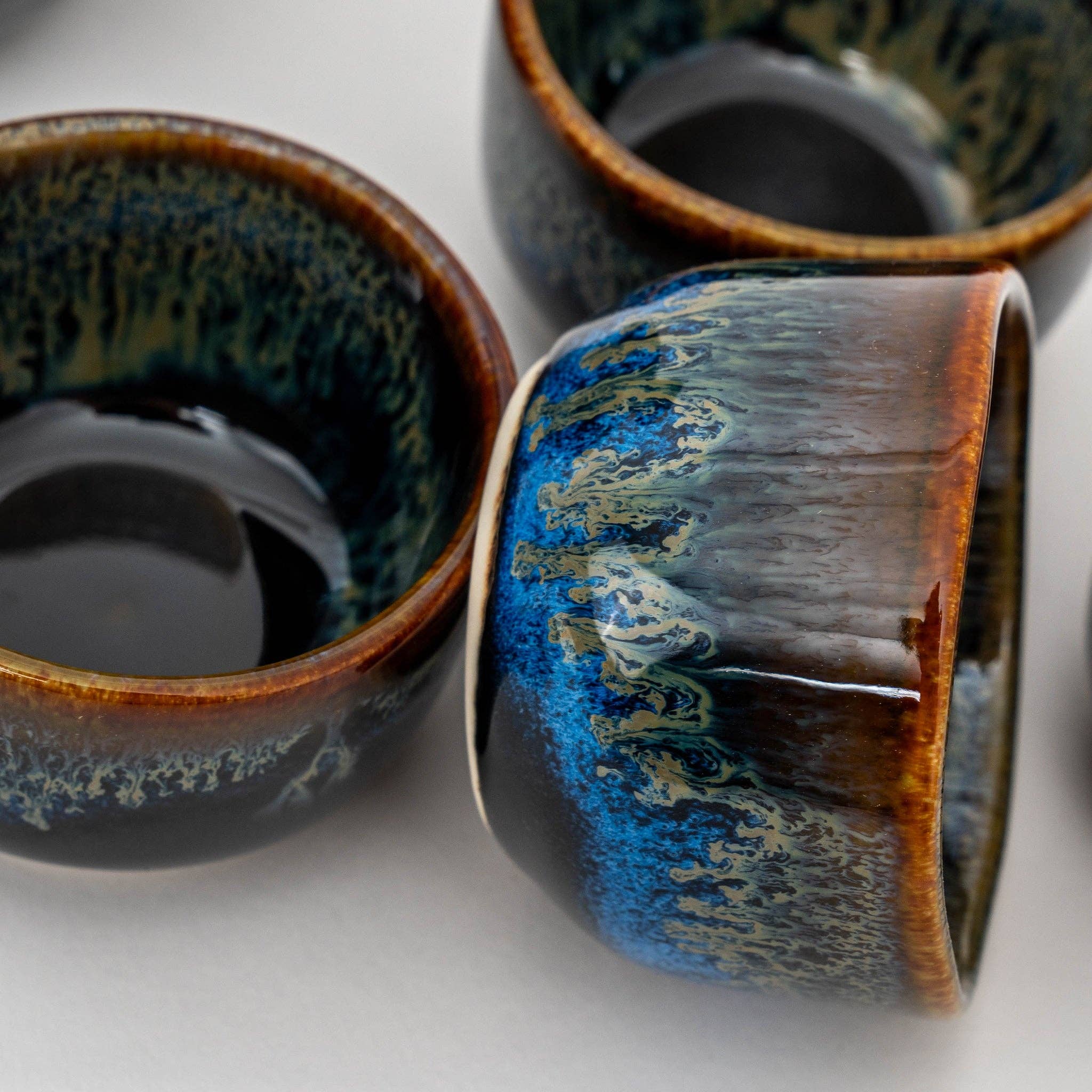 U PLUS INC - Wholesale Drinking Glass/Cup - Handmade Mino Ware Tenmoku Sake Bottle and Cup 5-Piece Gift Set1