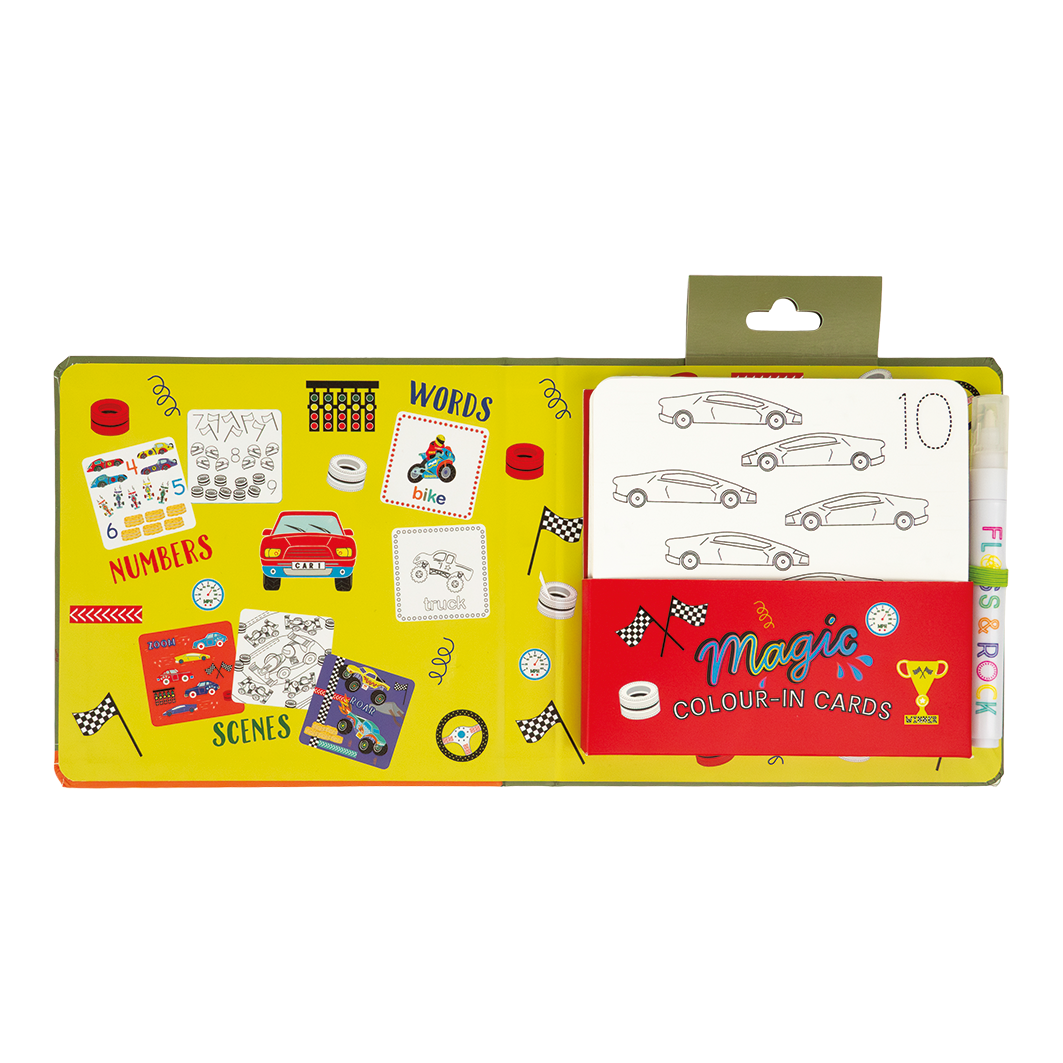 Floss and Rock - Wholesale Coloring & Activity Book - Kids & Baby - Magic Color Changing Water Cards - Cars1