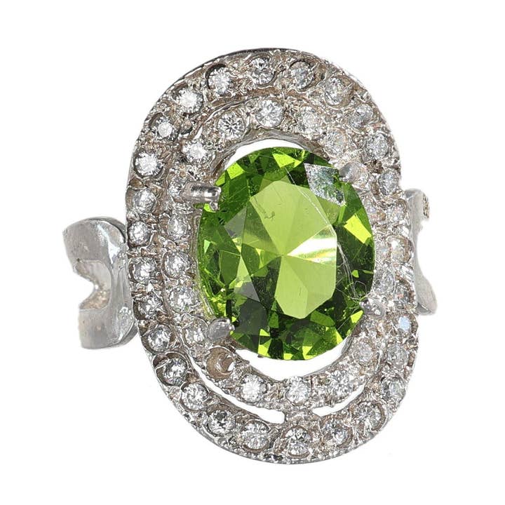 925 silver ring with peridot. for wholesale by Gold Antique