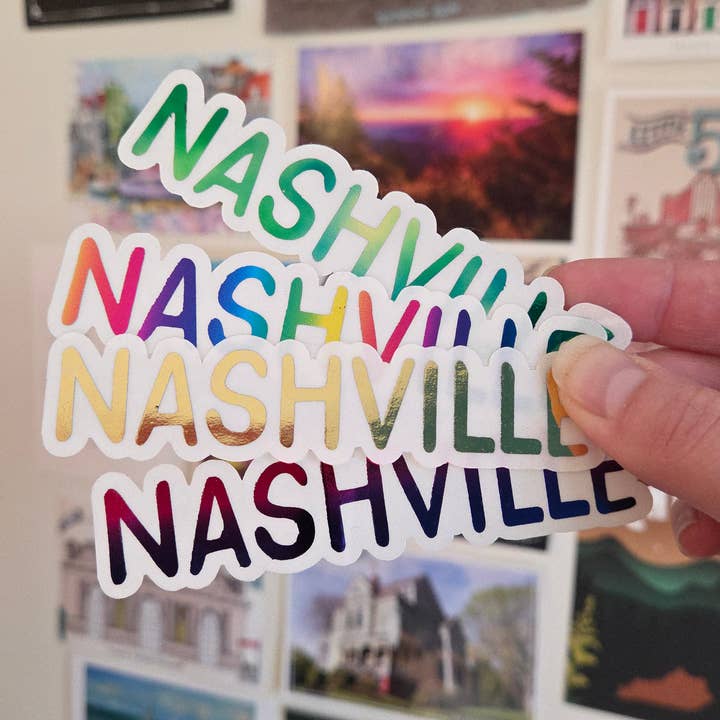 Autocollant transparent Nashville pour la vente par Lucky Dog Design Co.