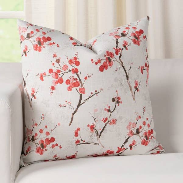 Siscovers Coral Blossom Floral Print Throw Pillow for wholesale by Siscovers