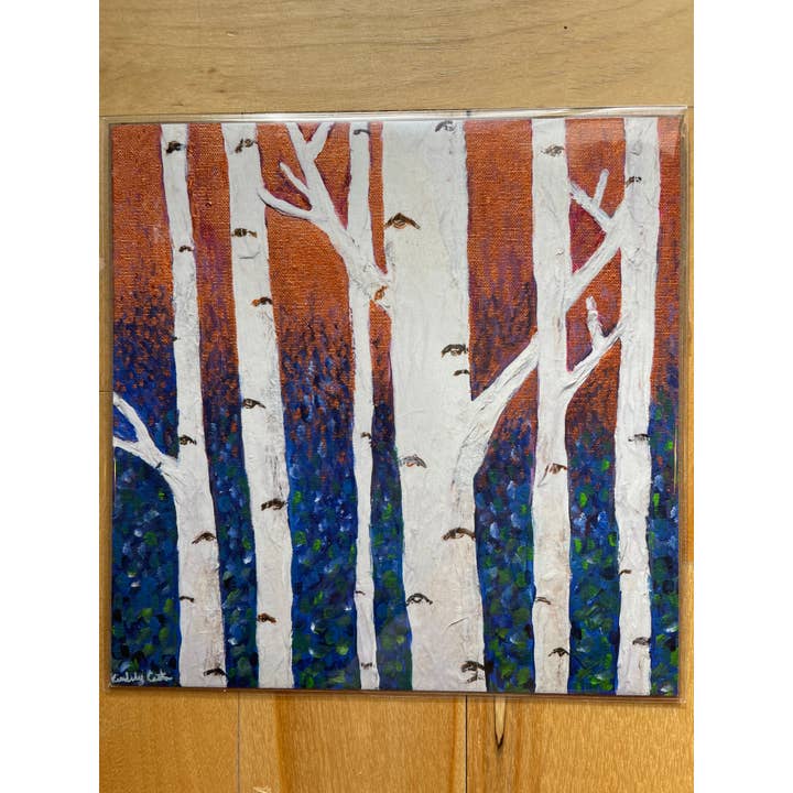 Stampa giclée di «Copper Aspen Grove» per la vendita all'ingrosso da parte di Kimberly Costa-Stearns Artwork