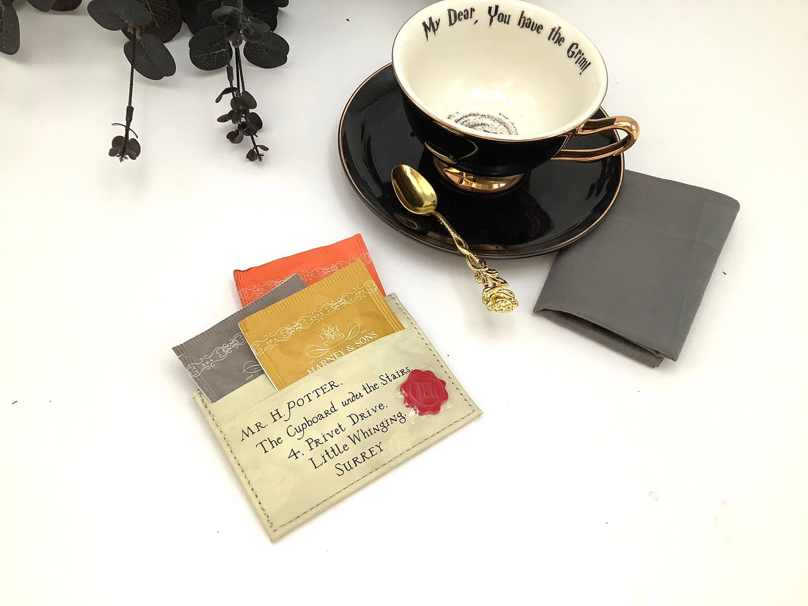 All Little Cute Things - Venta al por mayor Bolsitas de té - Cartera de té. Búho de Hogwarts de Harry Potter con carta de aceptación2