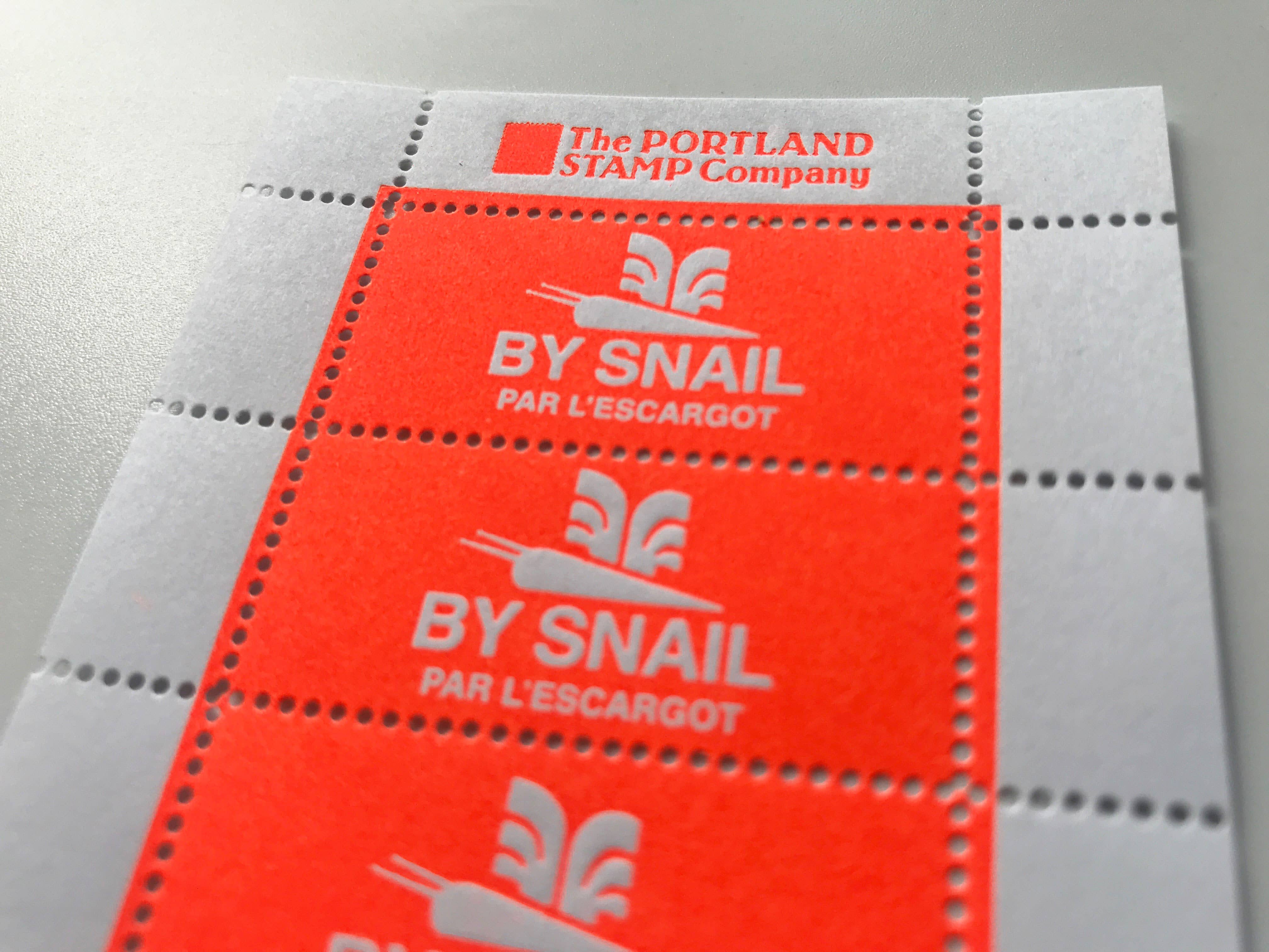The Portland Stamp Company – Engroshandel Gummistempel/pyntestempel – By Snail - Escarglo - Letterpress Lick & Stick Frimærker1