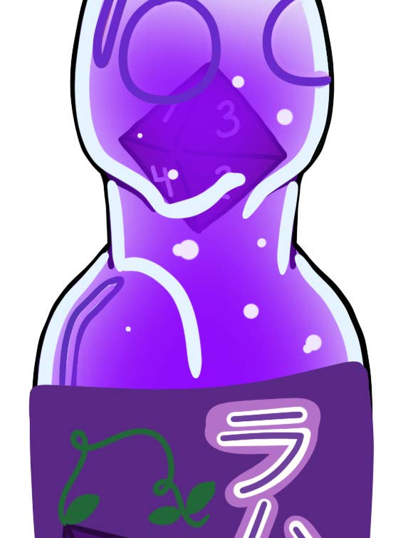 Grape Ramune D8 klistermärke för wholesale av The Shoppe of Many Things