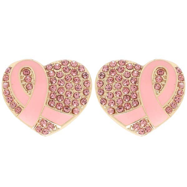 anbfashion - Wholesale Dangle Earrings - BREAST CANCER AWARENESS RIBBON HEART EARRINGS 16085