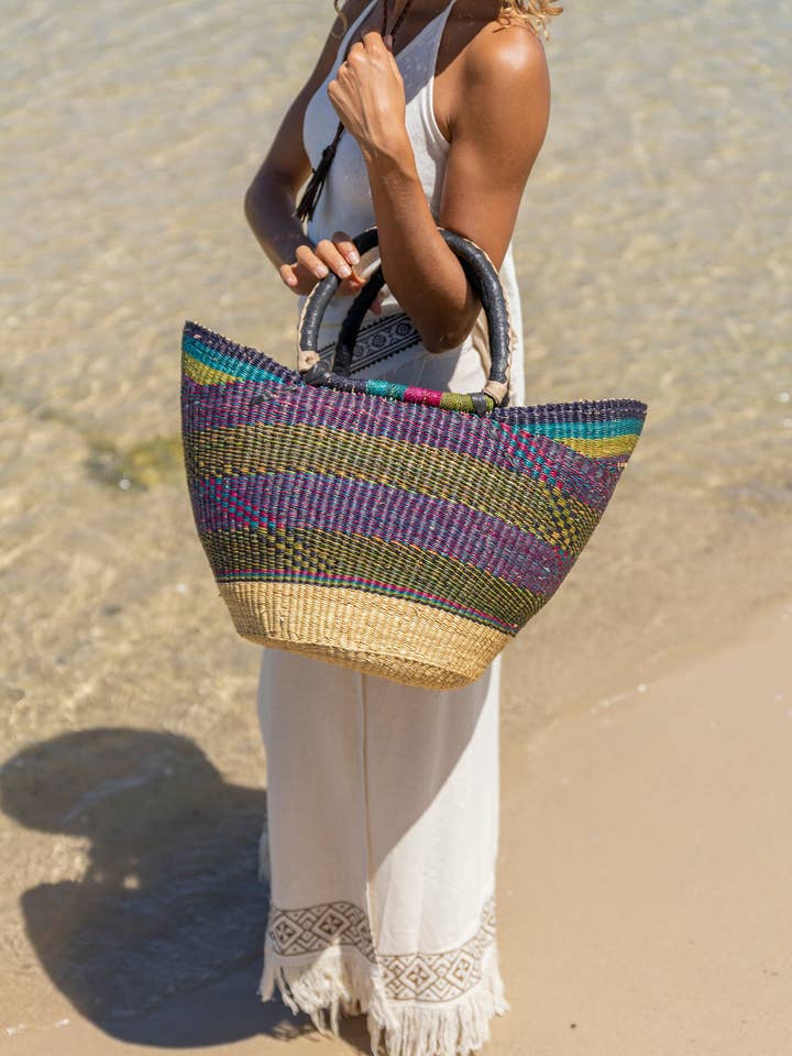 African Market Basket in Violet for wholesale by Arya Clothing