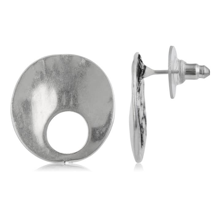 Pendiente plata circulo plata chapado redondo para venta al por mayor de Gloria Mago