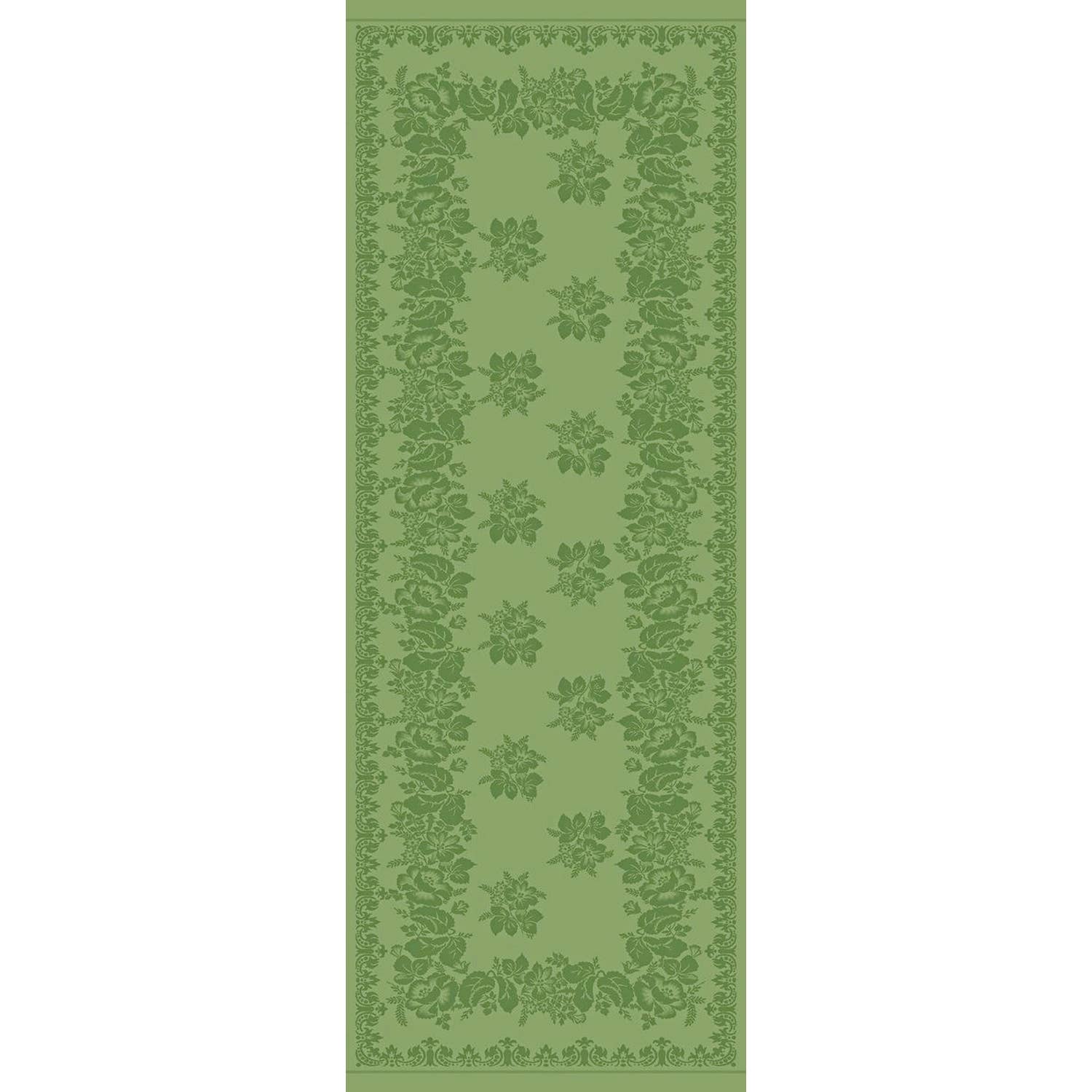 Ju-Lein - Wholesale Table Runner - 100% linen jacquard tablerunner tradition - green - 50 x 150 cm2