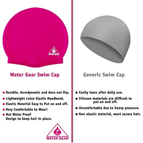 Water Gear - Wholesale Swim Cap - Unisex - Water Gear Silicone Adult Swim Cap19