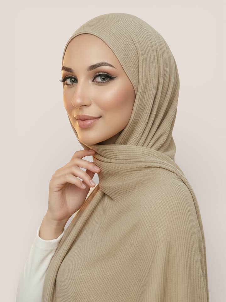 Ribbed Bamboo Jersey Hijab - 14 Colors for wholesale by Queen of Hijab (USA Duty Paid)