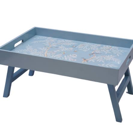 The Enchanted Home - Wholesale Serving Tray - Blue Chinoiserie Wood Breakfast Tray2