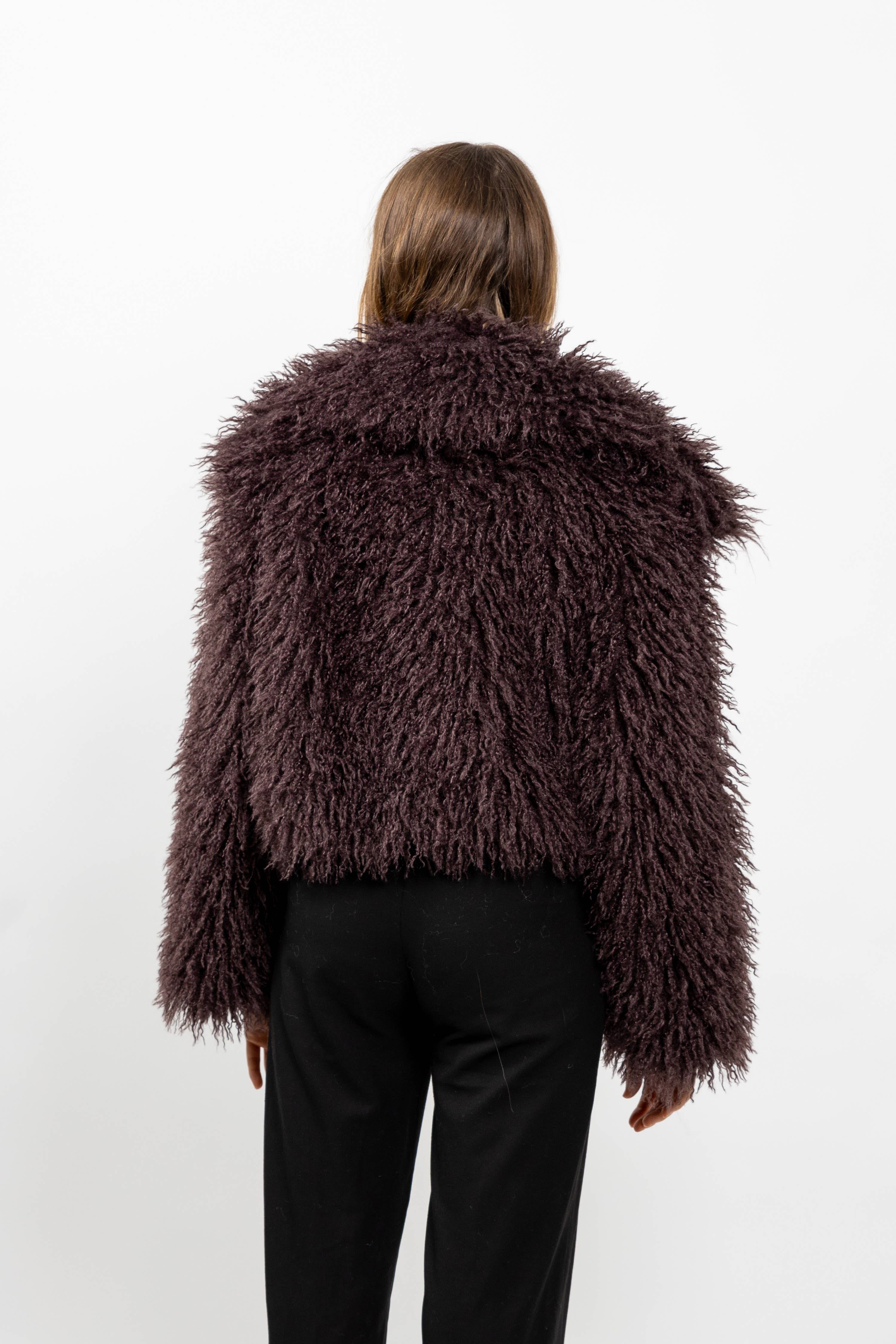 KZELL PARIS – Casaco de pele/imitação de pele - Mulher por atacado – Casaco curto de pele falsa de carneiro mongol10