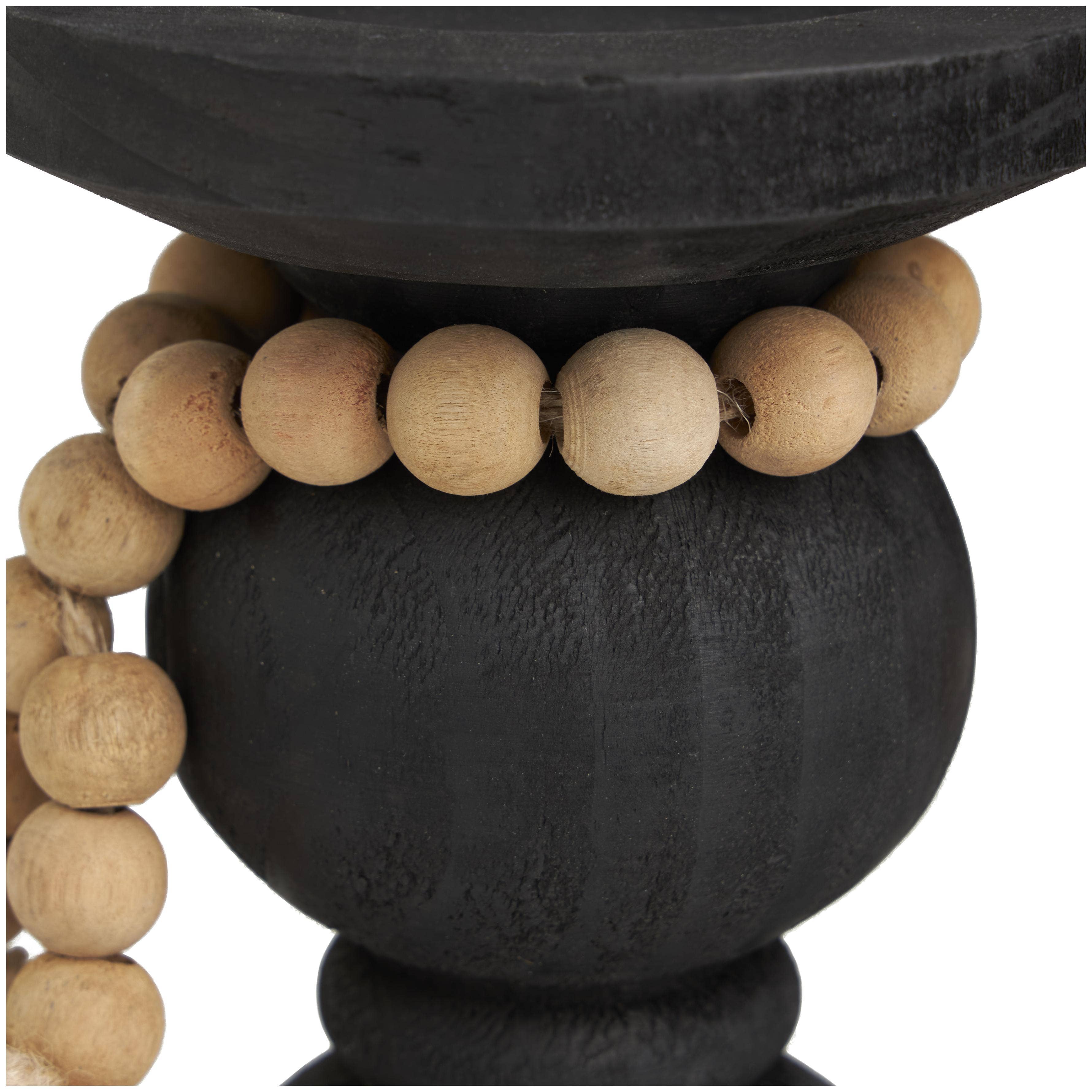 Deco Marché - Wholesale Candle Holder - Bohemian Black Wood Candle Holder Set3